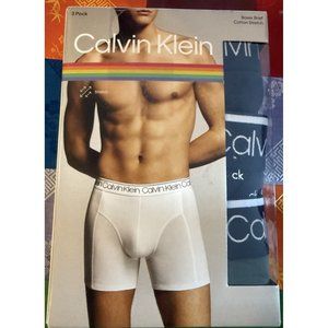 CALVIN KLEIN COTTON STRETCH BOXER BRIEF 3 PACK BLUE/BLACK NP24220-331 SIZE M